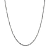 14k White Solid Gold Franco Chain Necklace, 1.8mm fine designer jewelry for men and women